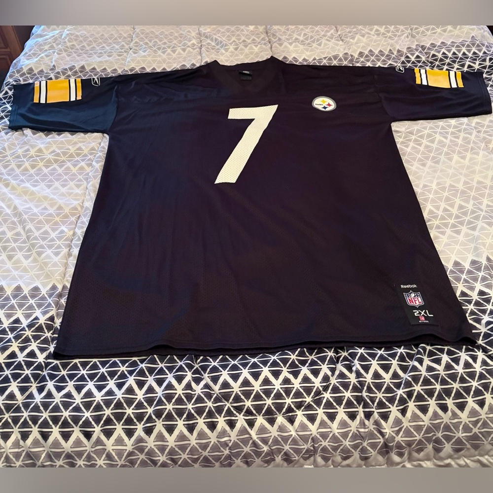 NFL Reebok Black Roethlisberger Pittsburgh Steelers Jersey -2xl